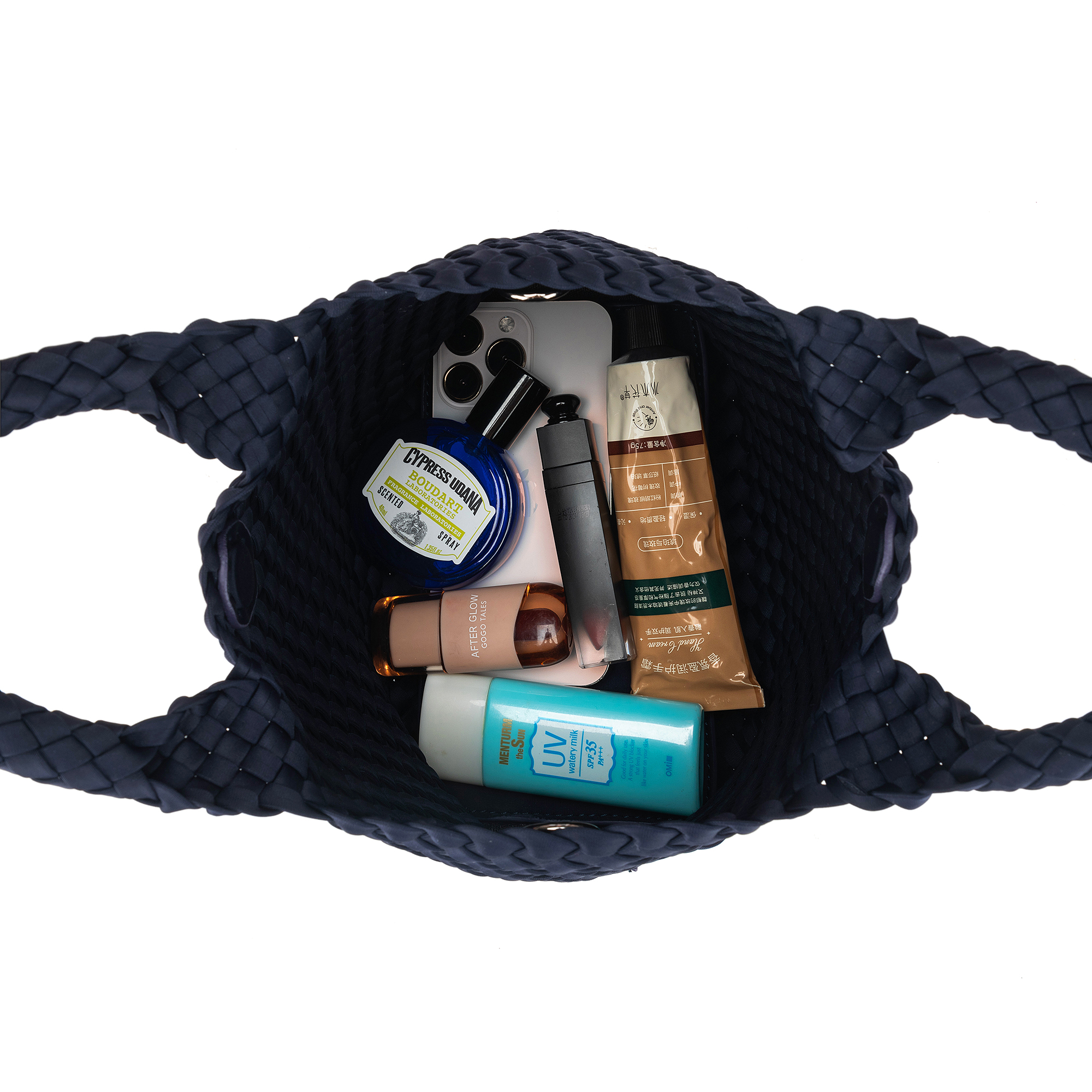 Riviera Navy 2 Piece Woven Mini Handbag