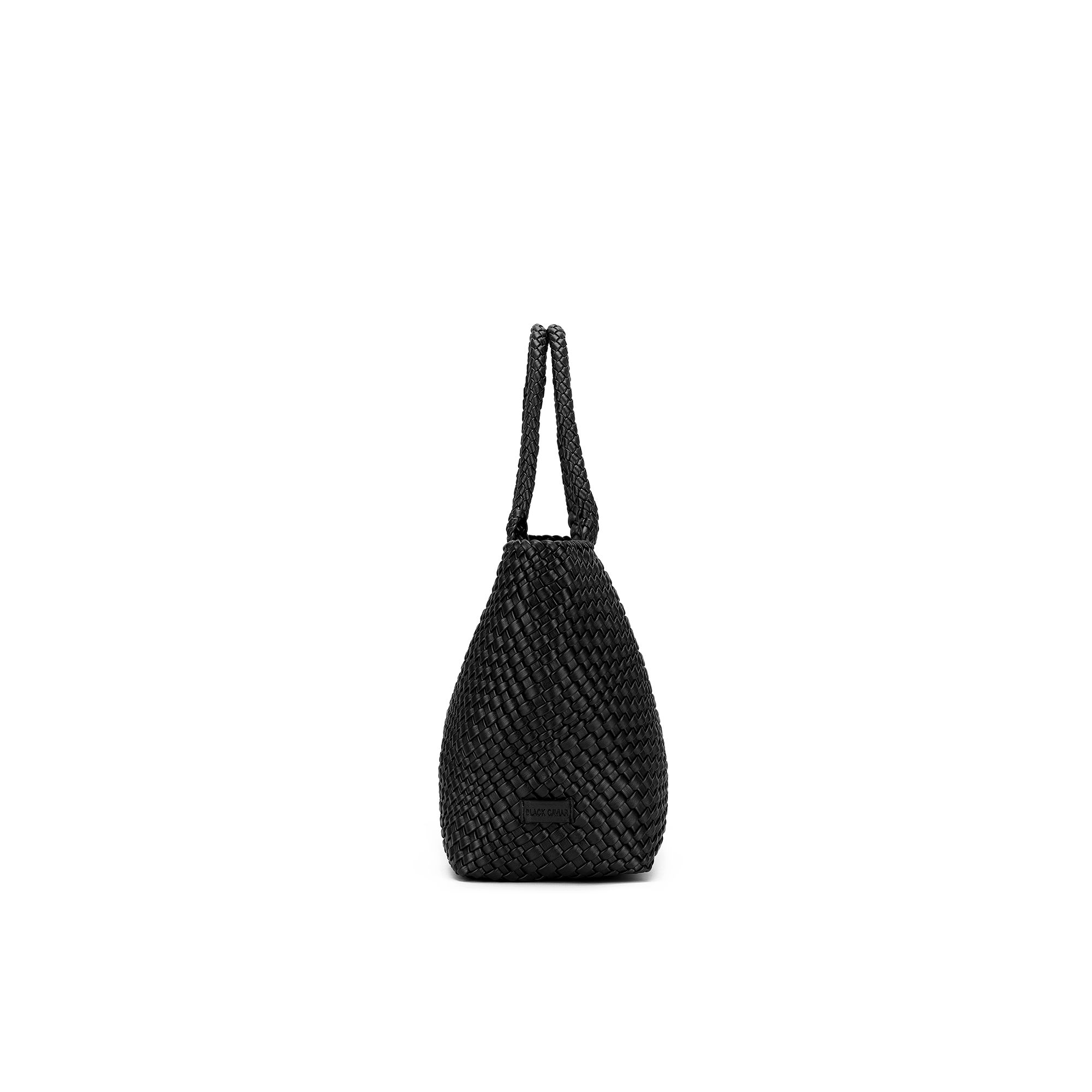 St Moritz Black 2 Piece PU Woven Handbag set