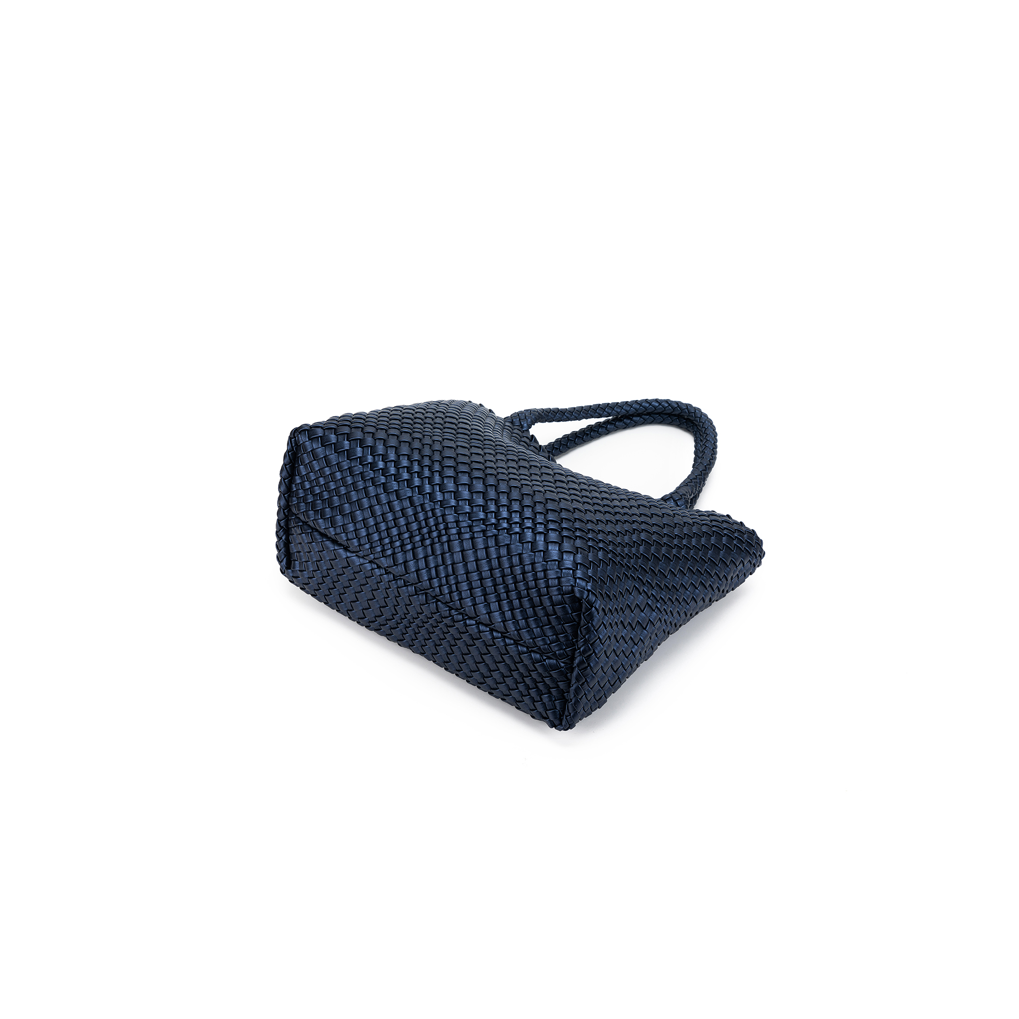 St Moritz Navy 2 Piece PU Woven Handbag set