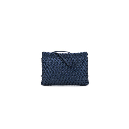 St Moritz Navy 2 Piece PU Woven Handbag set