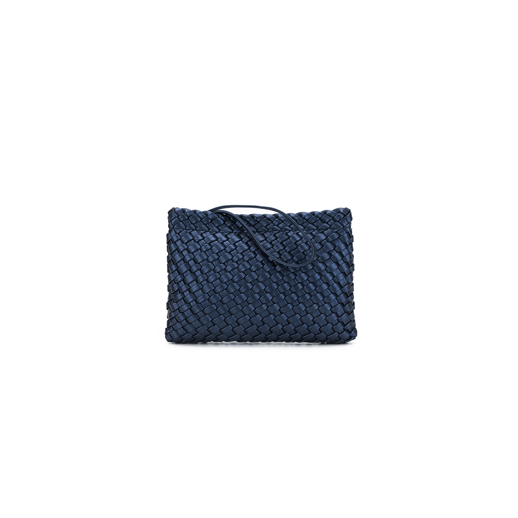 St Moritz Navy 2 Piece PU Woven Handbag set