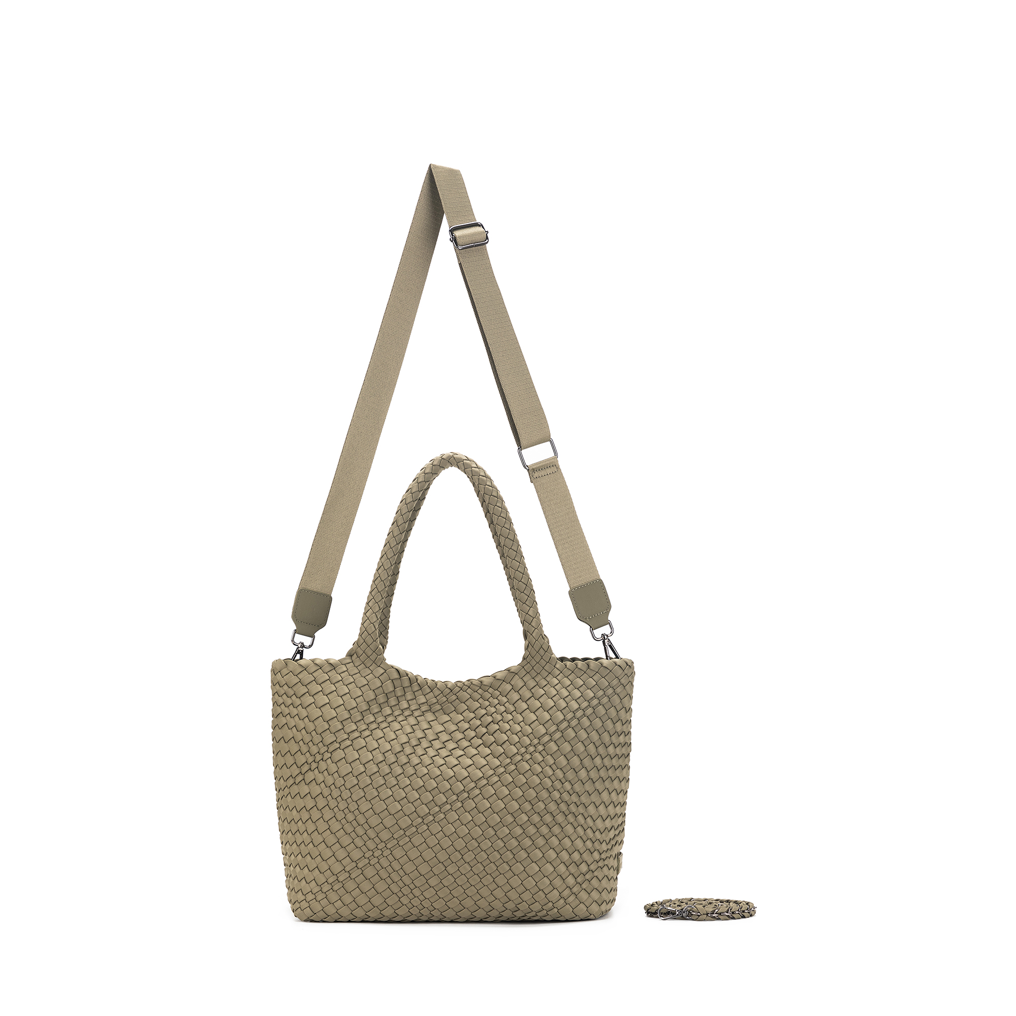 The Hamptons Light Olive NEO 2 Piece Woven Handbag