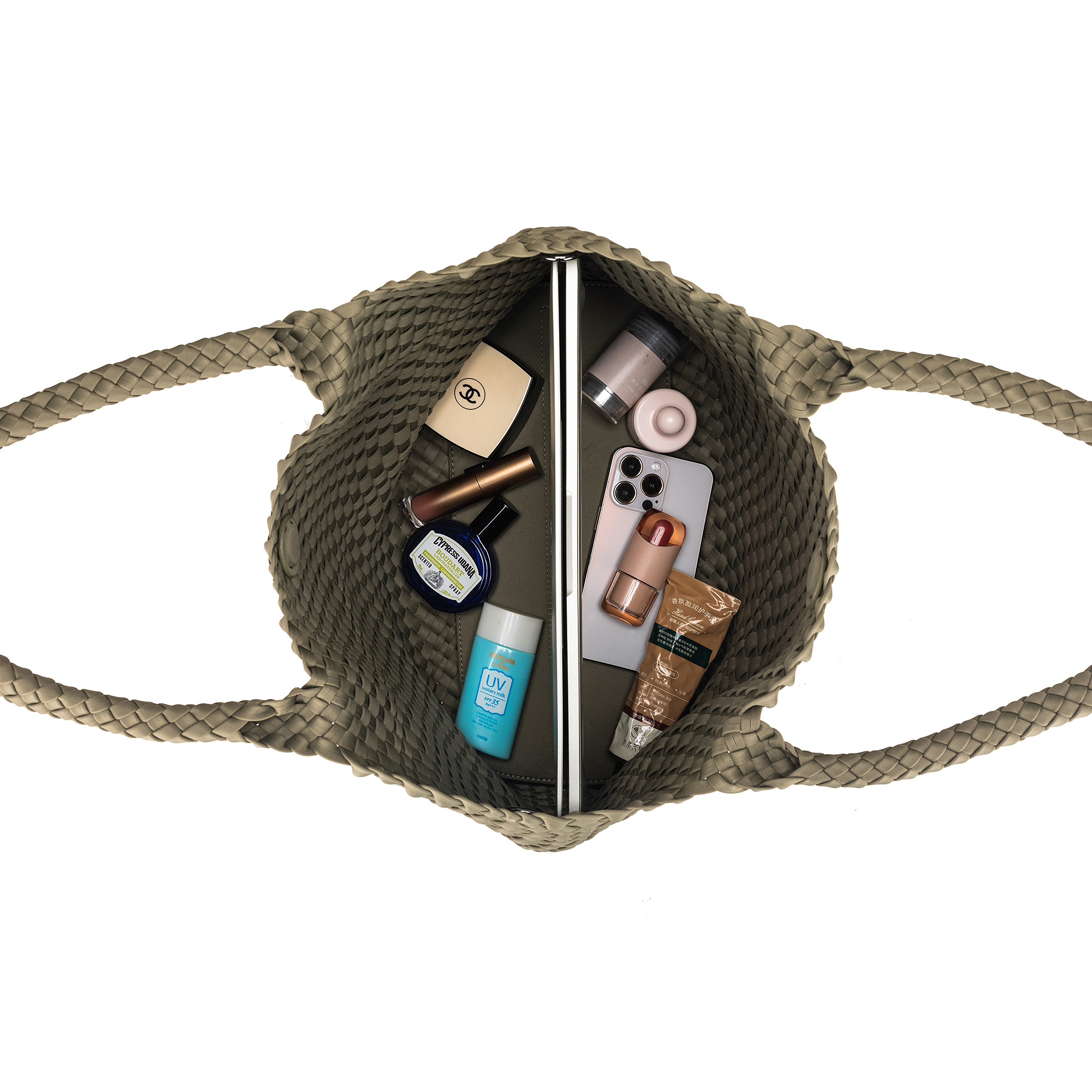 The Hamptons Light Olive NEO 2 Piece Woven Handbag