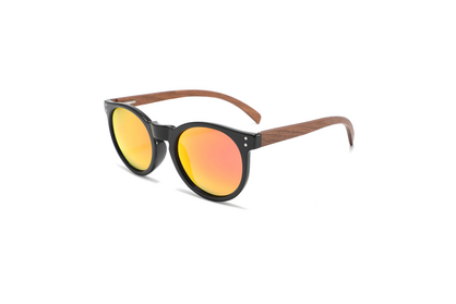 Skylar Round Cateye Wood Sunglasses