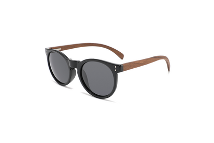 Skylar Round Cateye Wood Sunglasses