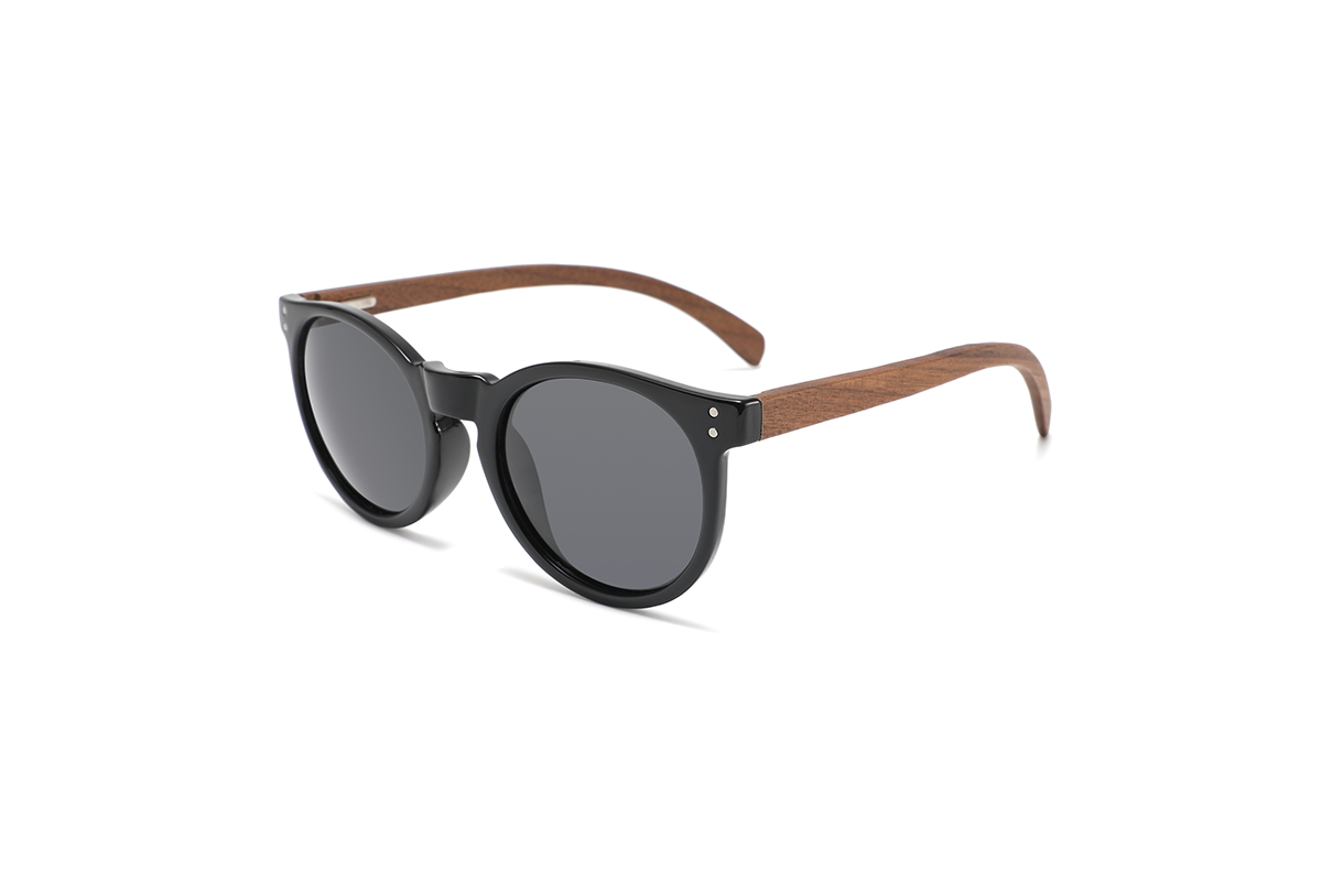Skylar Round Cateye Wood Sunglasses