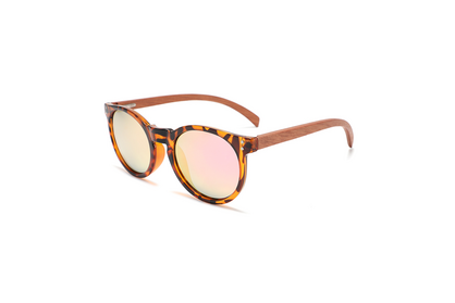Skylar Round Cateye Wood Sunglasses