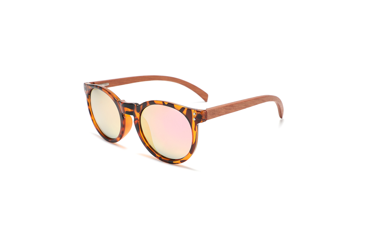 Skylar Round Cateye Wood Sunglasses