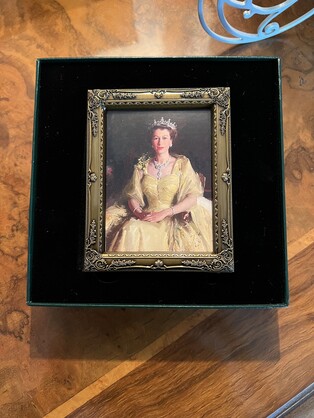 Queen Elizabeth II Mini Framed Portrait on Easel - Coronation