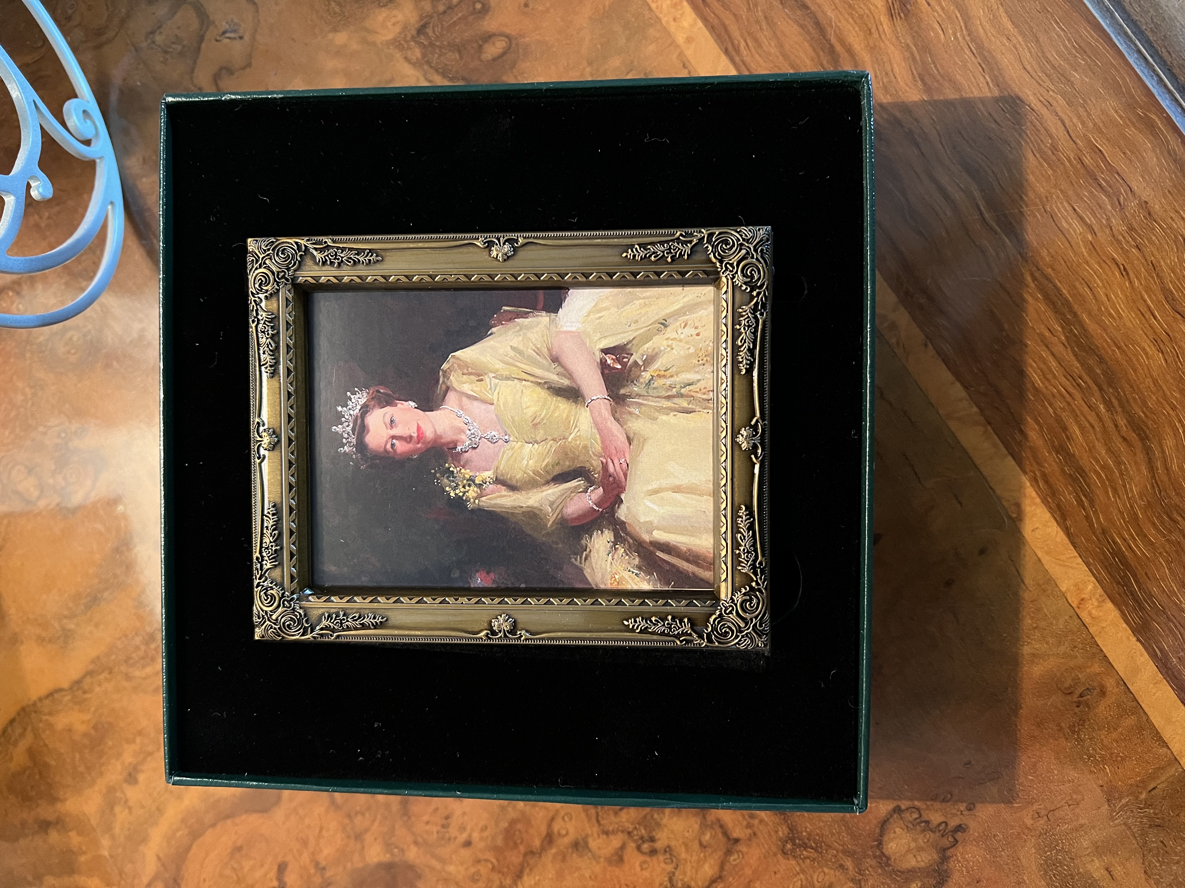 Queen Elizabeth II Mini Framed Portrait on Easel - Coronation