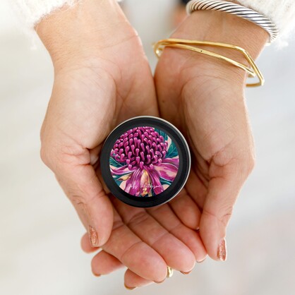 Australian artist mini soy candle tin 15+hrs - Kakadu Plum