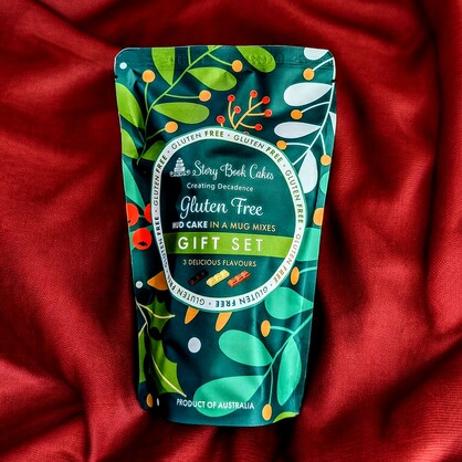 Gluten Free~ Christmas Theme Cake in a Mug Gift Bag