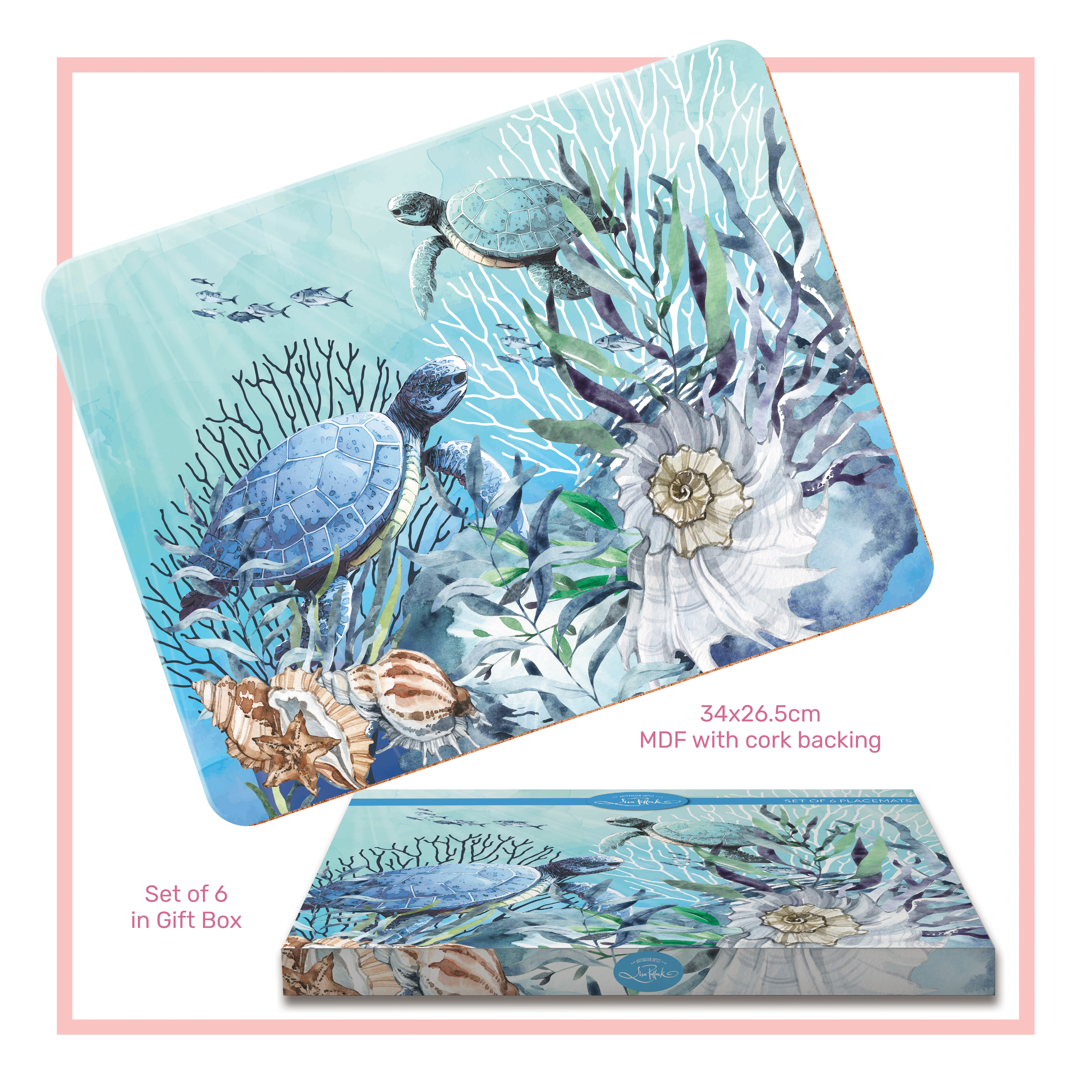 PMAT10 Placemat Set Turtle