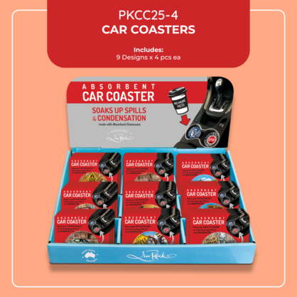 PKCC25-4 Ceramic Car Coasters - Sunday Session