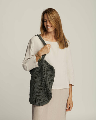 Uma Crocheted Jute Tote - Charcoal