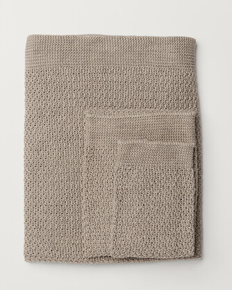 Stella Knitted Pure Linen Hand Towel - Pack of 2 - Dove/Natural