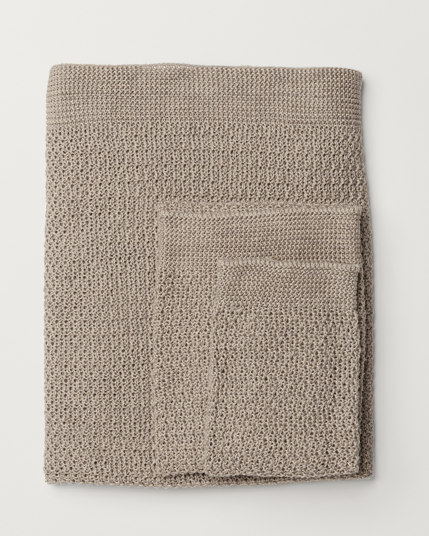 Stella Knitted Pure Linen Hand Towel - Pack of 2 - Dove/Natural