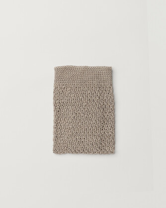 Layla Knitted Linen & Cotton Face Cloth 35cm x 35cm - Natural/DoveMauve