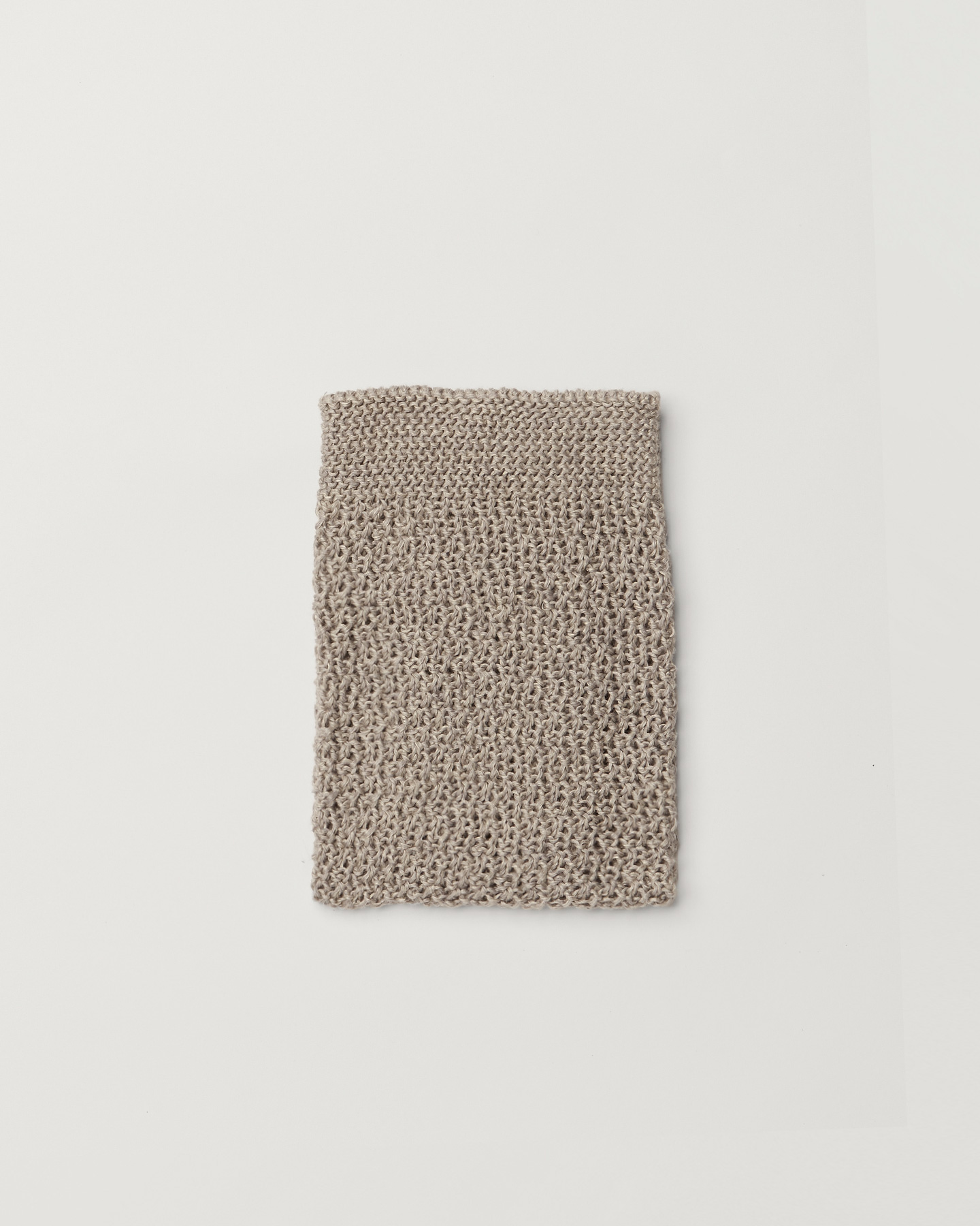 Layla Knitted Linen & Cotton Face Cloth 35cm x 35cm - Natural/DoveMauve
