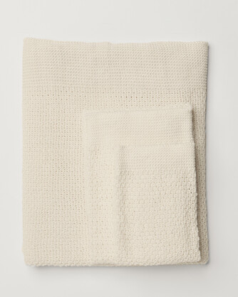 Layla Knitted Linen & Cotton Face Cloth 35cm x 35cm - Ivory