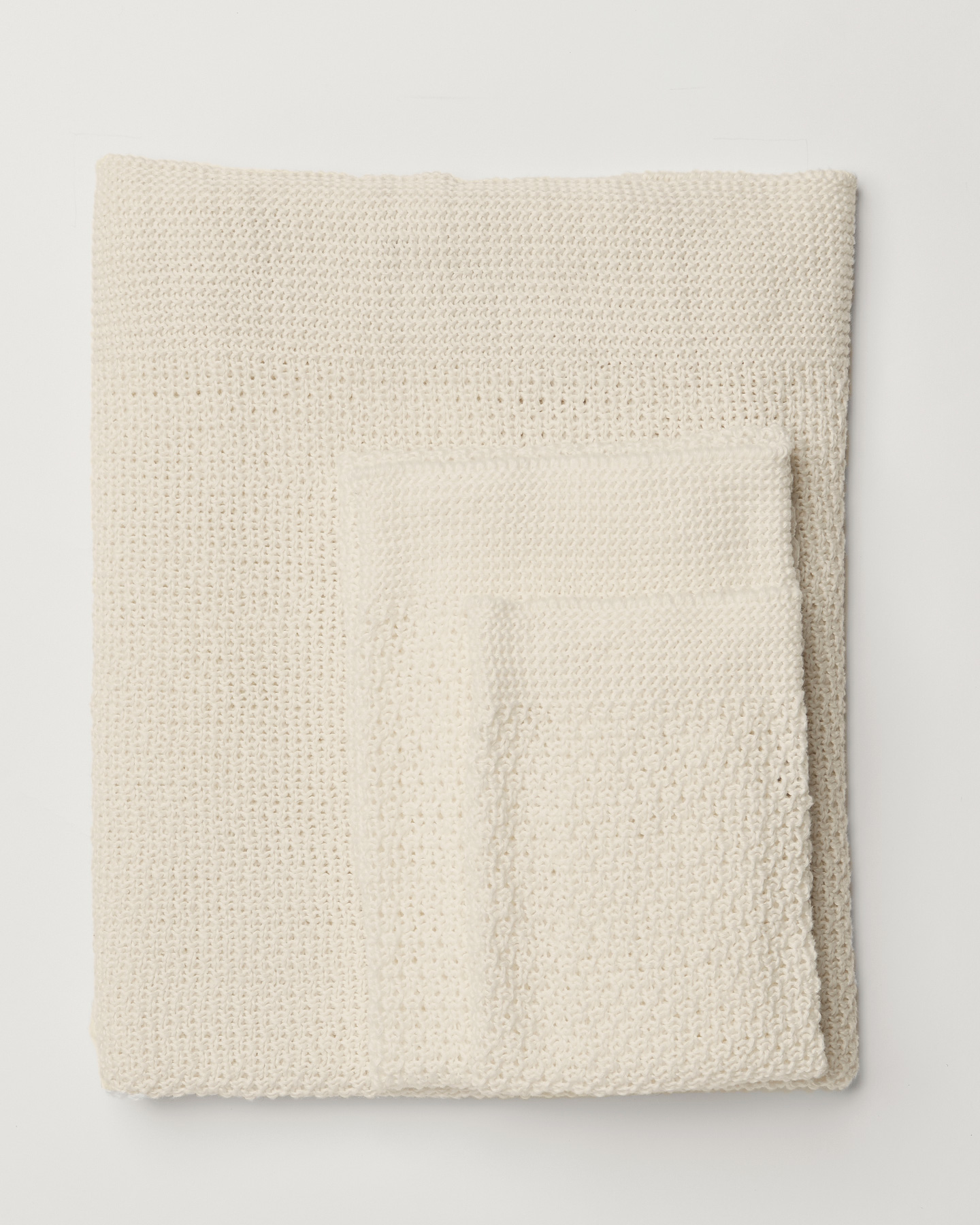Layla Knitted Linen & Cotton Face Cloth 35cm x 35cm - Ivory