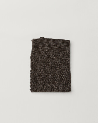 Layla Knitted Linen & Cotton Face Cloth 35cm x 35cm - Black/Charcoal