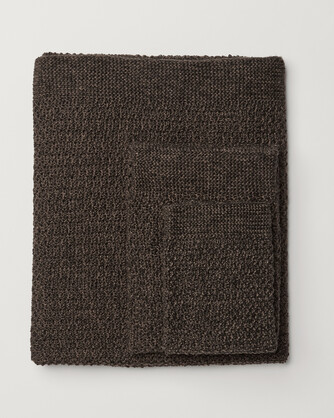 Layla Knitted Linen & Cotton Face Cloth 35cm x 35cm - Black/Charcoal