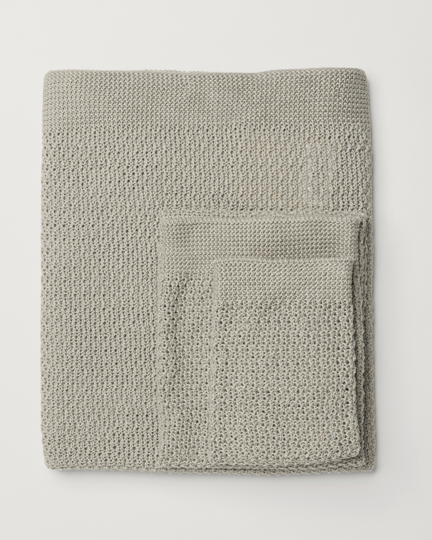 Layla Knitted Linen & Cotton Face Cloth 35cm x 35cm - Seaglass/Natural