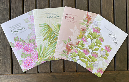 MATCHSTICK BANKSIA FLORAL GREETING CARD