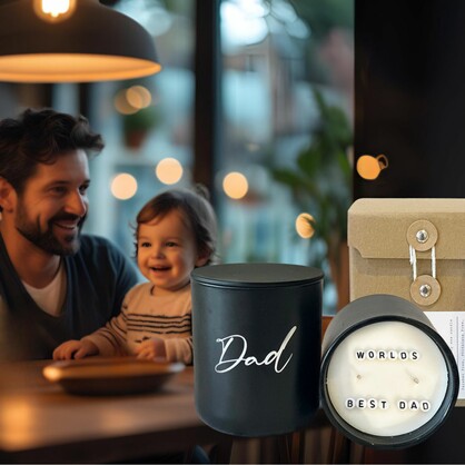 Hidden Message Father's Day Candle - WORLDS BEST DAD
