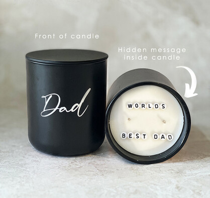 Hidden Message Father's Day Candle - WORLDS BEST DAD