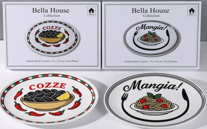 PL1202 31x24cm BH oval platter assorted