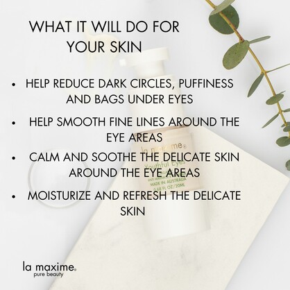 LA MAXIME Youthful Eyes Organic Anti-wrinkle Eye Cream for Puffiness, Dark Circles and fine lines 20ml
