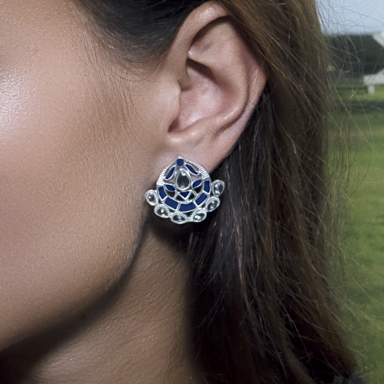 Asra Earrings Navy