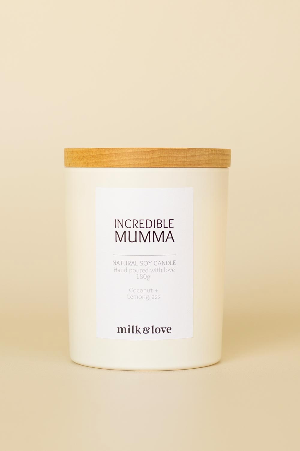 'Incredible Mumma' Handpoured Soy Candle - Coconut & Lemongrass - 180g