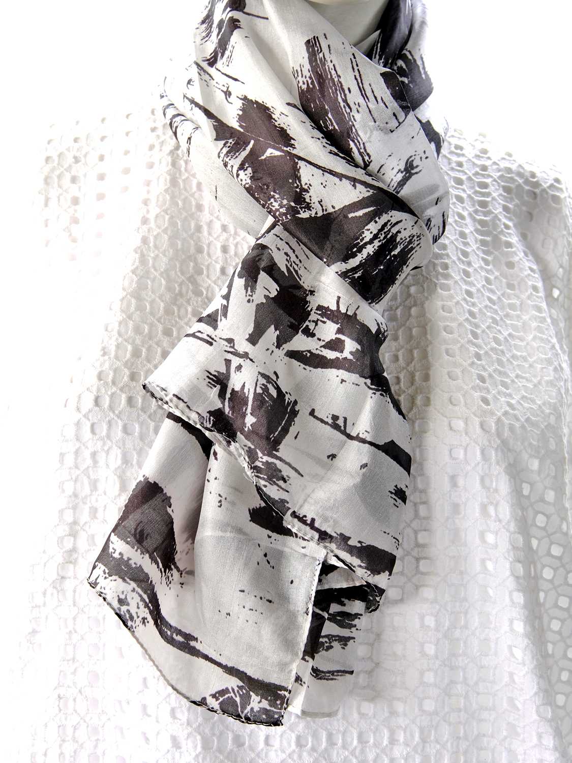 SILK TABBI SCARF: Trestle Bridge
