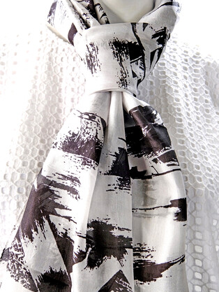 SILK TABBI SCARF: Trestle Bridge