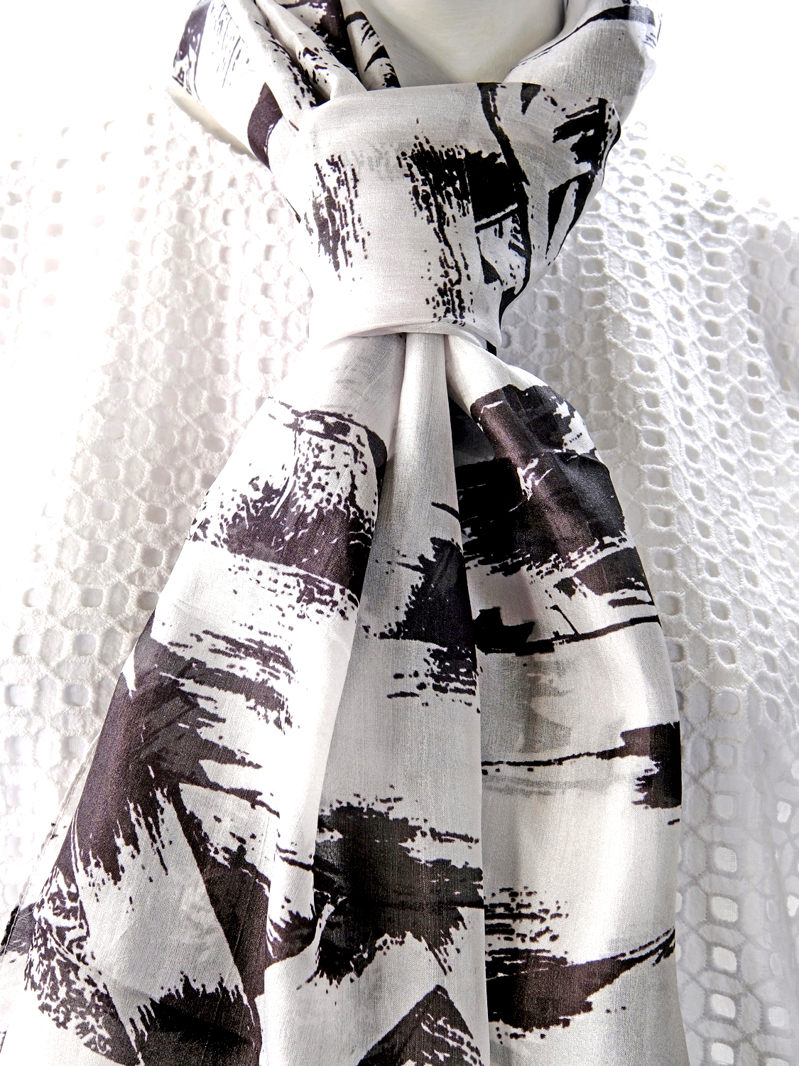 SILK TABBI SCARF: Trestle Bridge