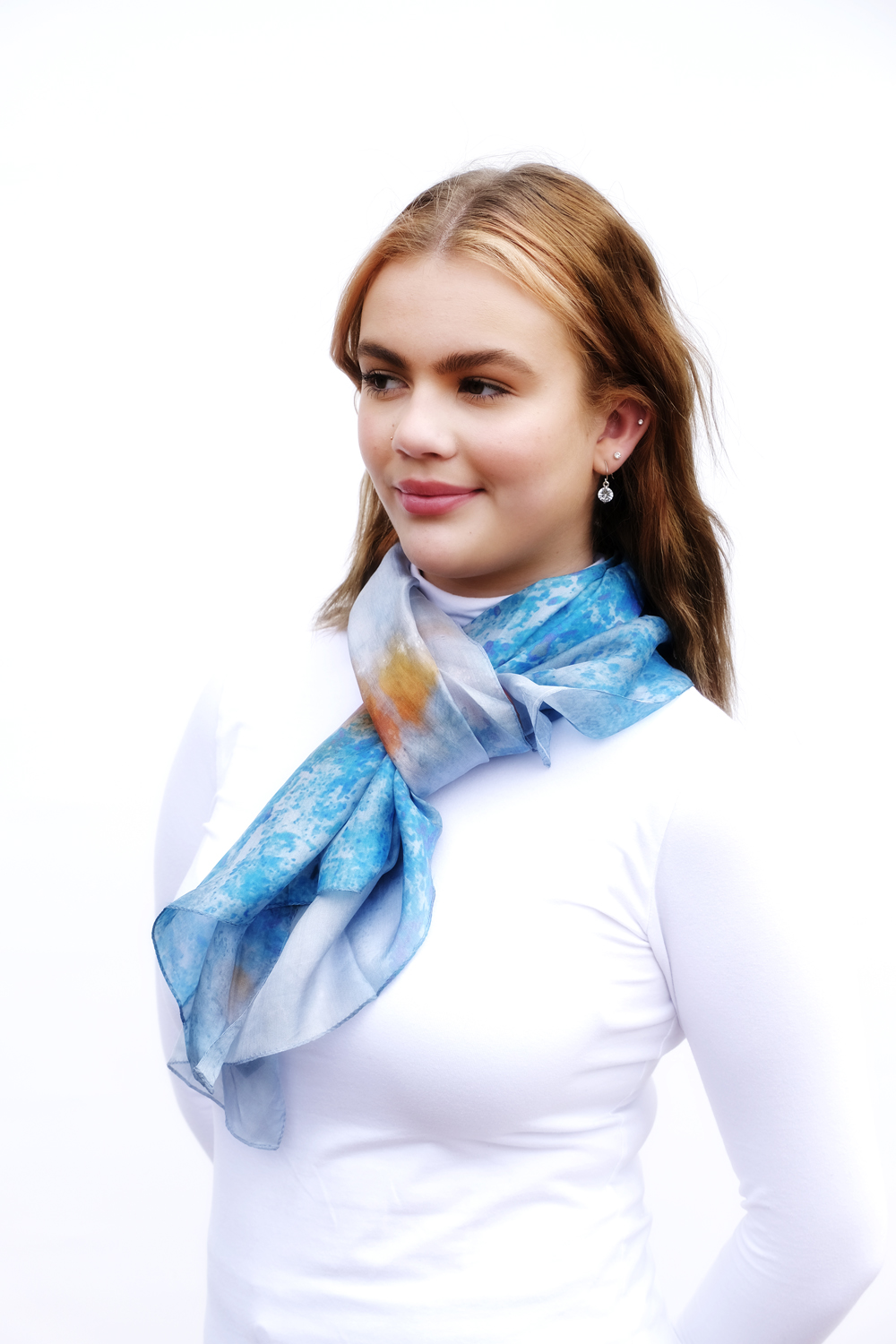 SILK TABBI SCARF: Sea Stars