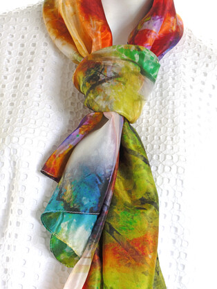 SILK TABBI SCARF: Puffing Billy
