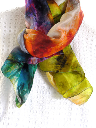 SILK TABBI SCARF: Puffing Billy