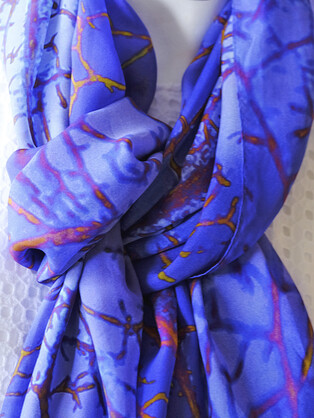 SILK CHIFFON SCARF: Leaf’s Web