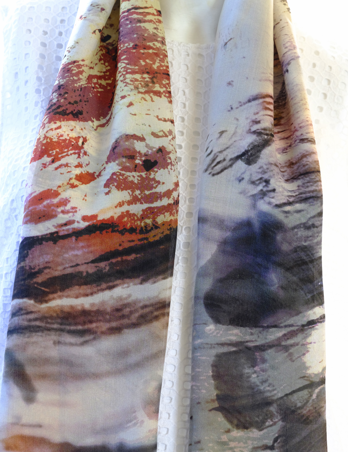 SILK CHIFFON SCARF: Aussie Bush Mates