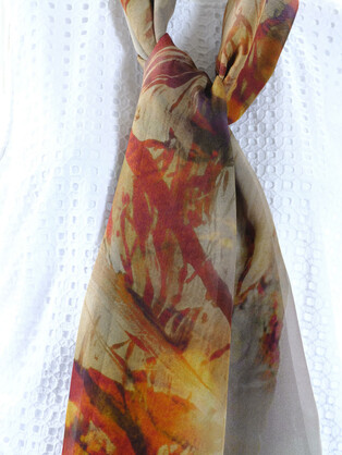 SILK CHIFFON SCARF: Boxing Kangaroos