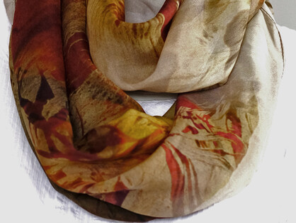 SILK CHIFFON SCARF: Boxing Kangaroos