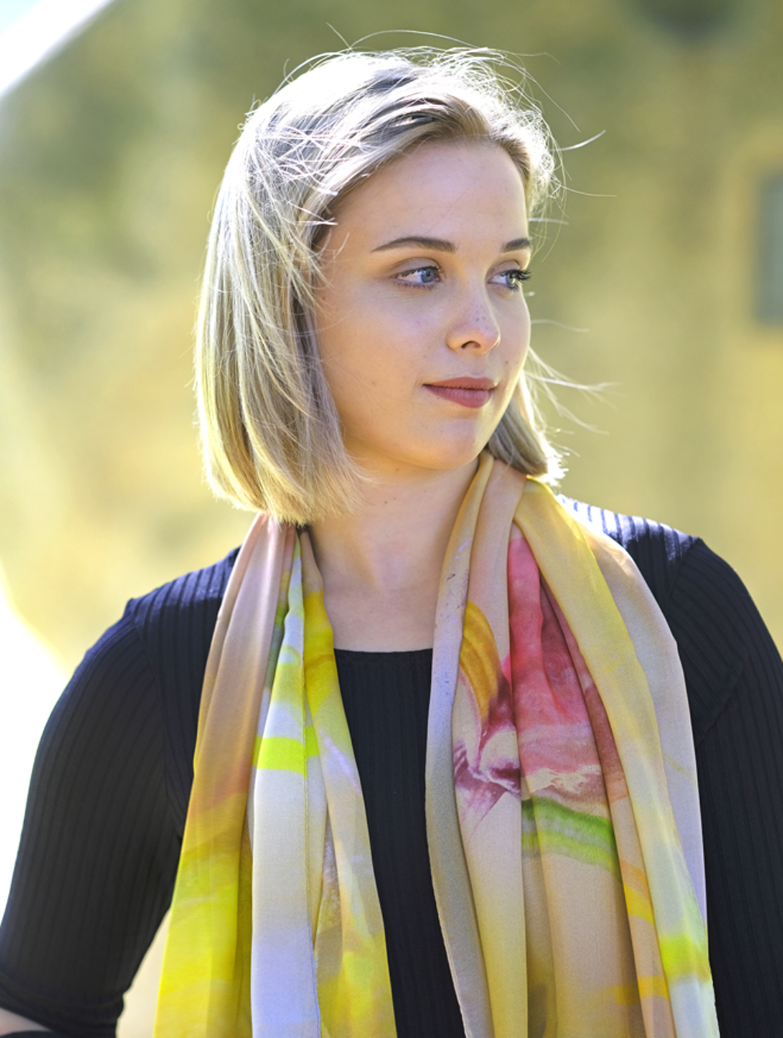 SILK CHIFFON SCARF: Flying Duck Orchid