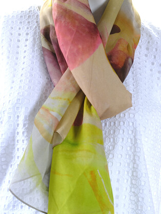 SILK CHIFFON SCARF: Flying Duck Orchid