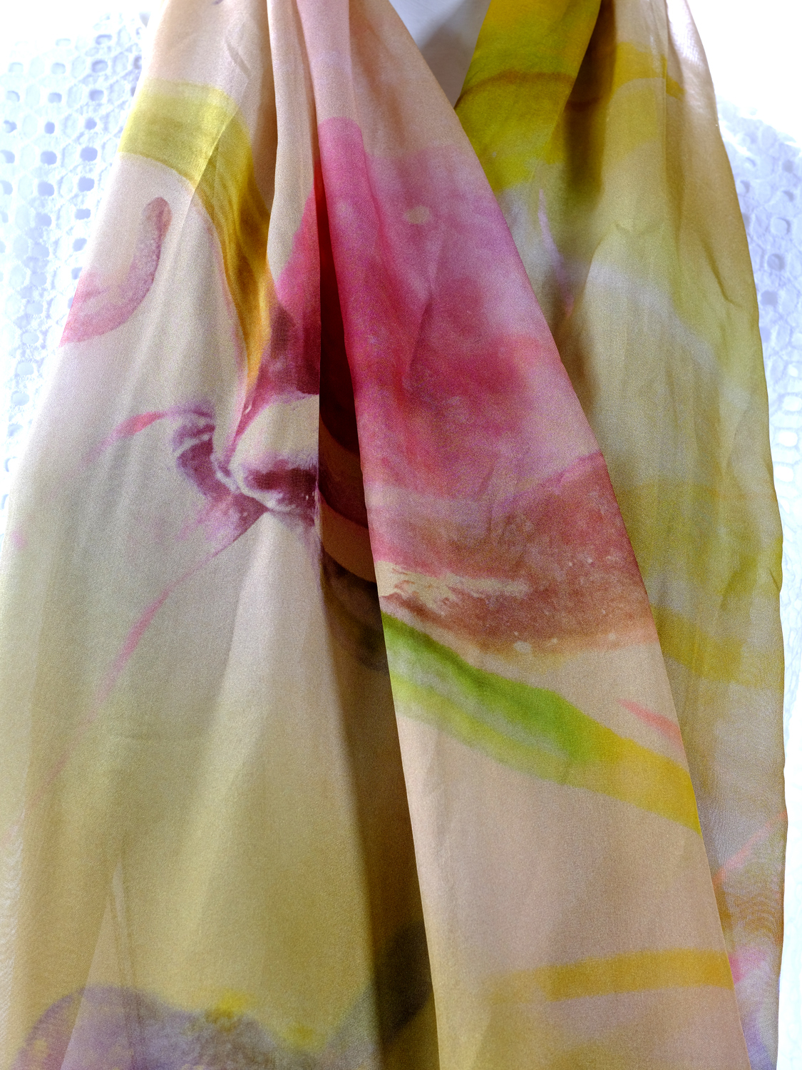 SILK CHIFFON SCARF: Flying Duck Orchid