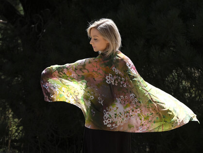 SILK CHIFFON SCARF: Grampians Thryptomene