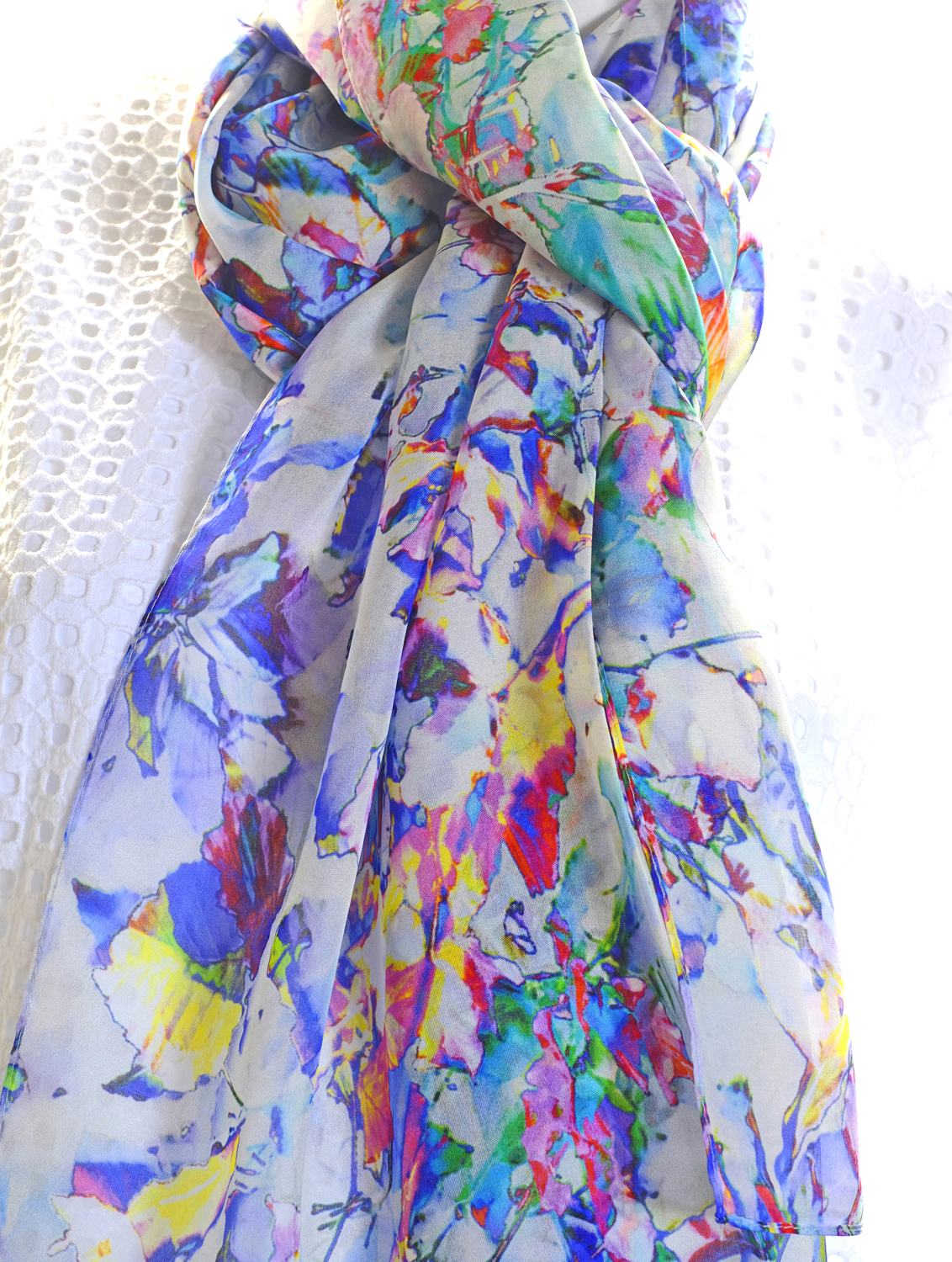 SILK CHIFFON SCARF: Cloudehill Seasons